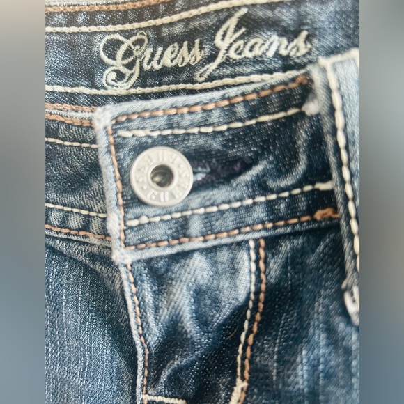 Guess Medium/Dark Blue Denim Short Shorts - Picture 6 of 15